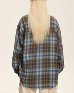 復古格子長袖襯衫