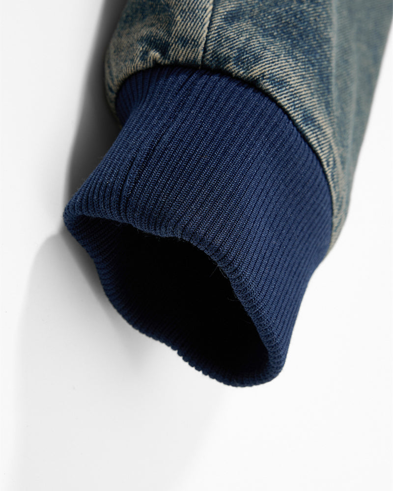 Distressed and thick denim jacket