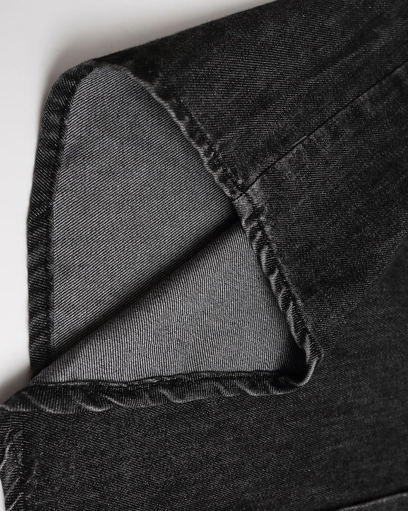 復古撞色長袖襯衫