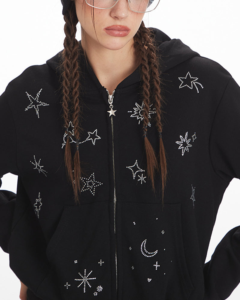 燙鉆連帽衛衣外套