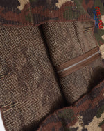 camouflage hooded knit cardigan with fur collar