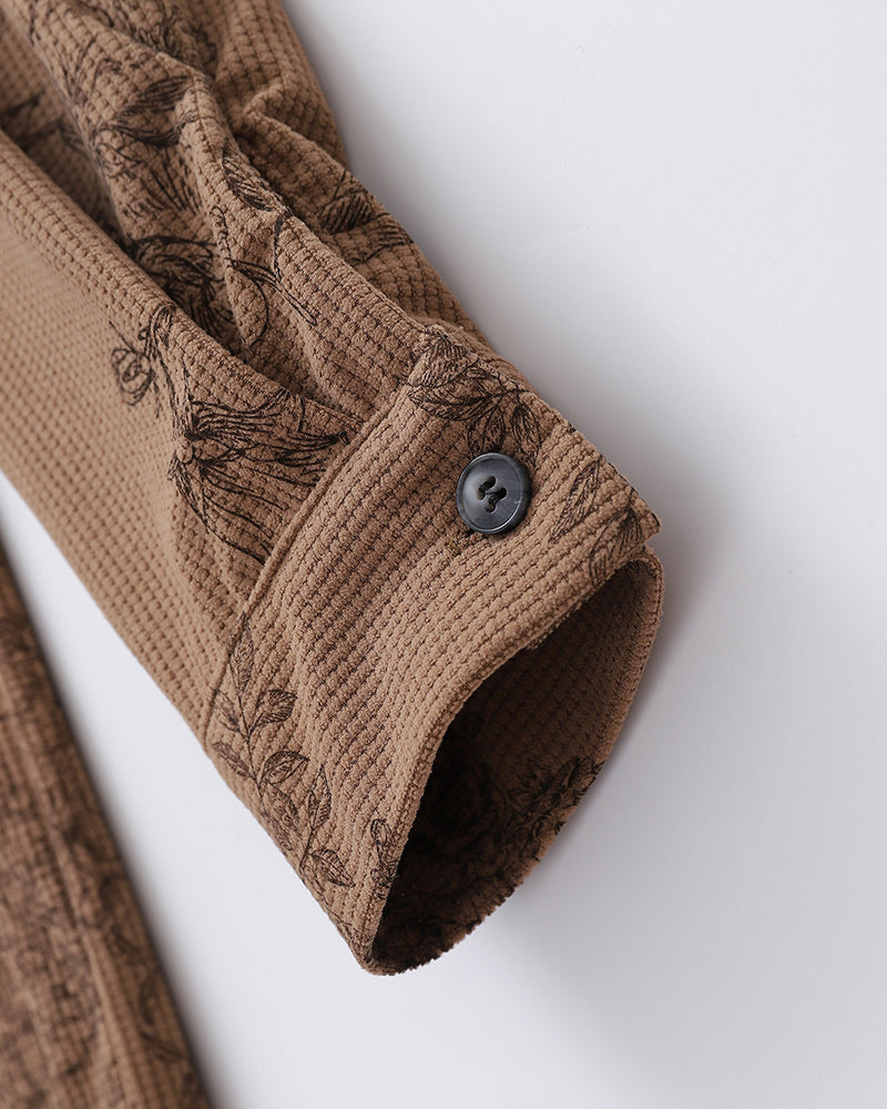 Floral Tie Long Sleeve Shirt