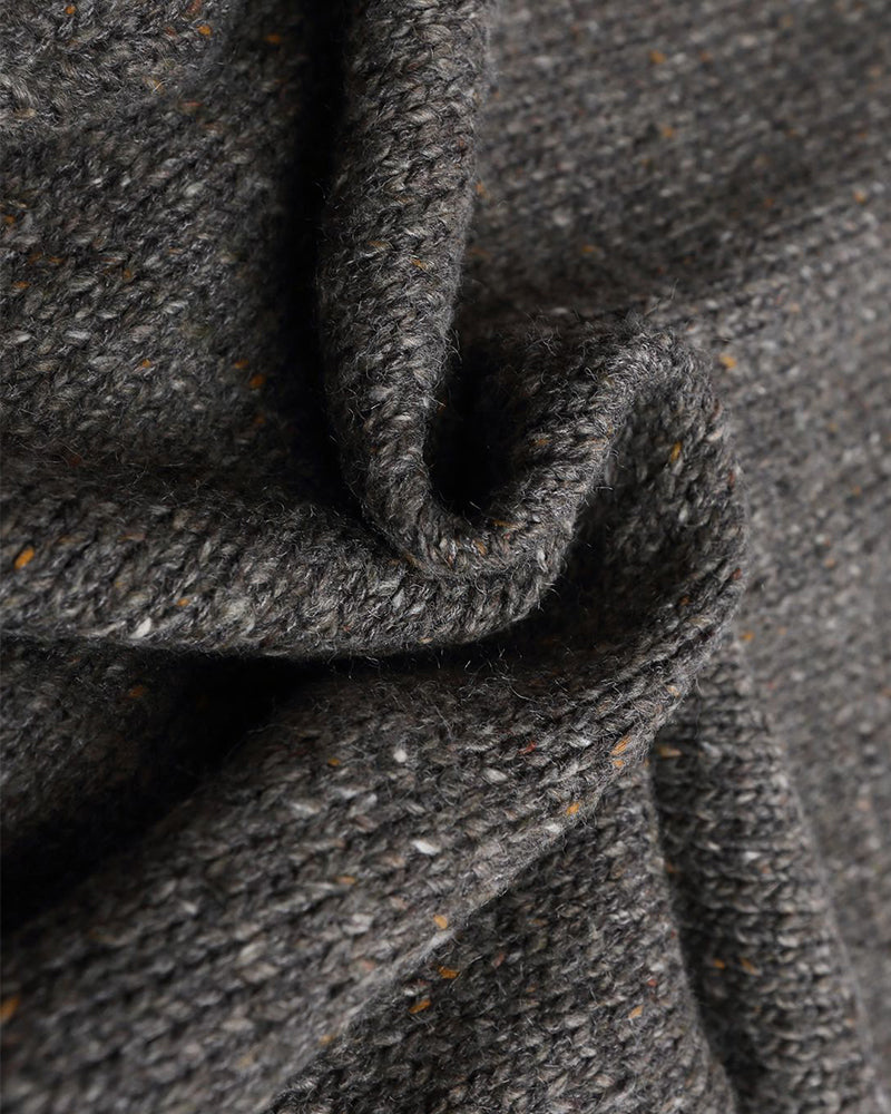 Embroidered duffle button sweater jacket