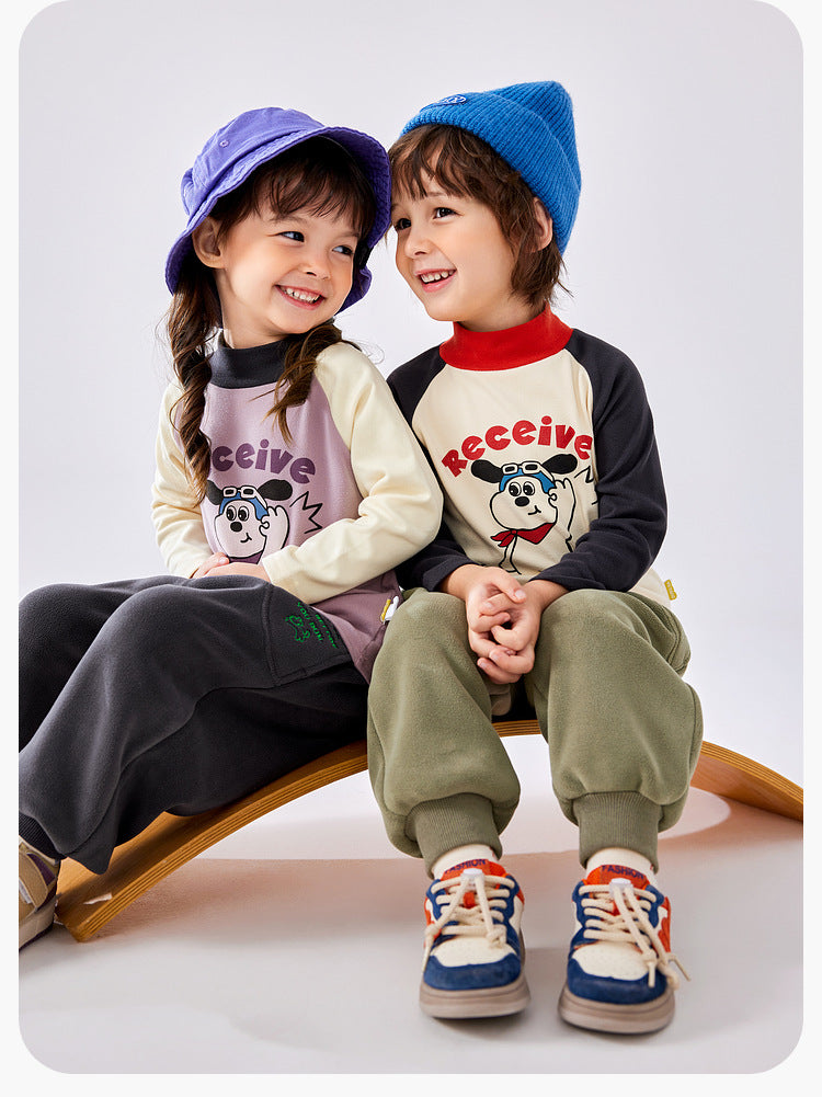 復古撞色打底衫