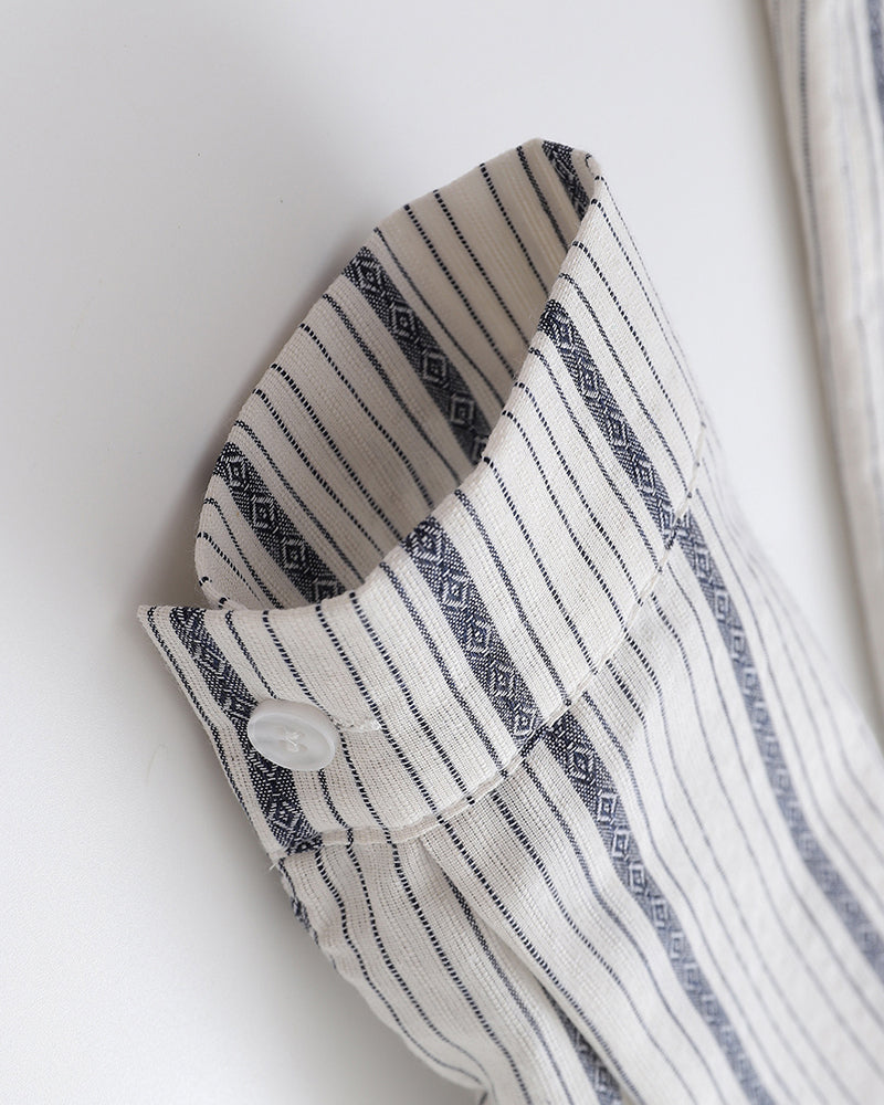 Striped letter long-sleeved shirt