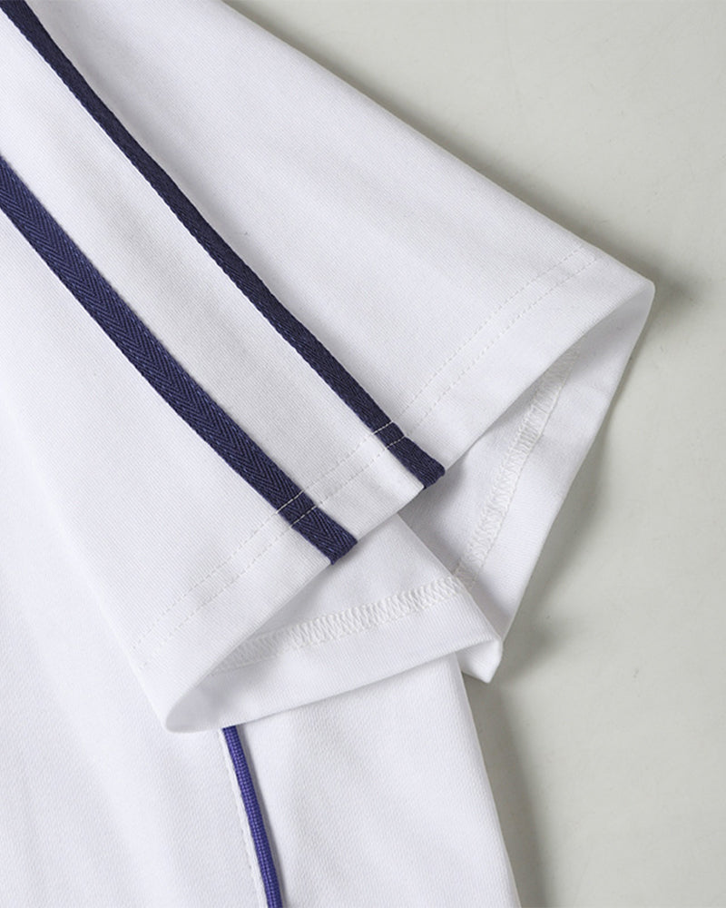 Retro embroidered short sleeves