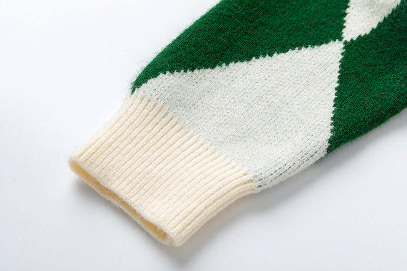 菱格聖誕刺綉毛衣