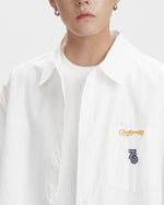 Badge embroidered short-sleeved shirt
