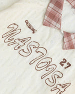 paneled plaid knitted sweater