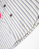 休閑條紋長袖襯衫