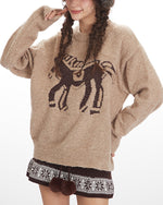 Crew neck loose knit sweater