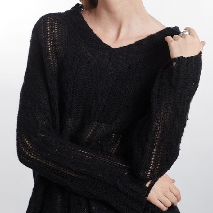 Lazy hollow knitted sweater (women's style)