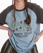 컬러블록 프린트 반팔