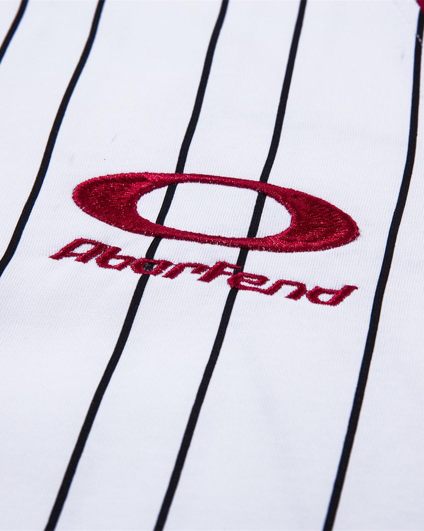 레트로 대비 스트라이프 반소매