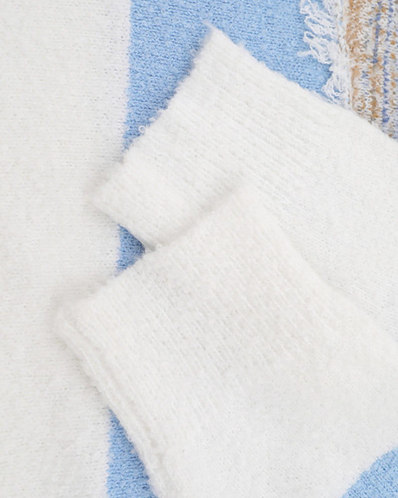 patchwork contrast color sweater