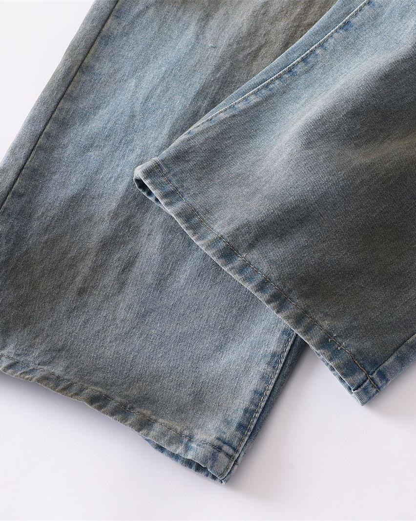 Patchwork ripped jeans