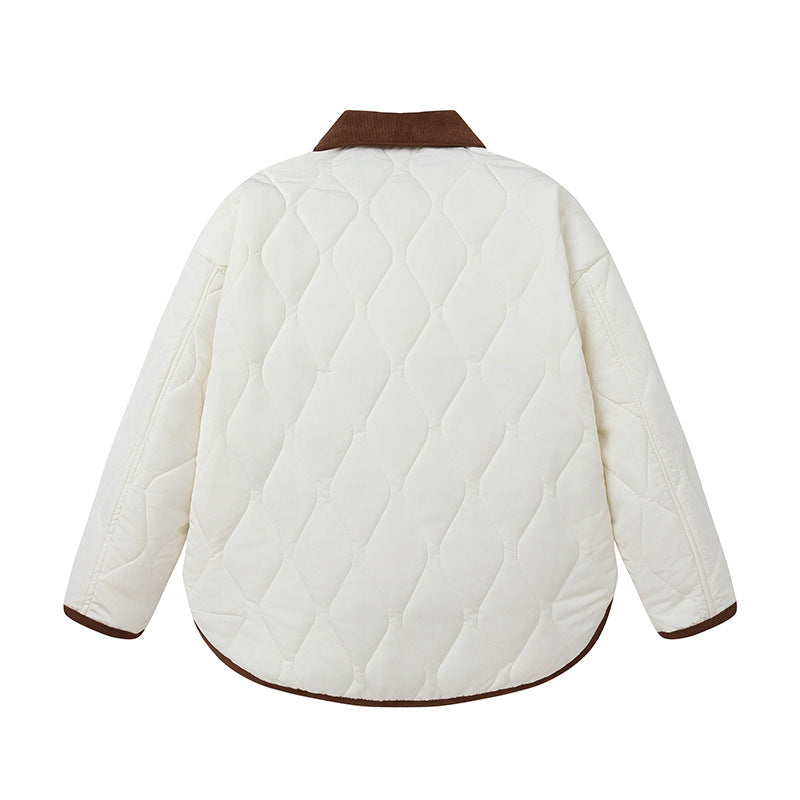 Retro contrast color simple cotton jacket