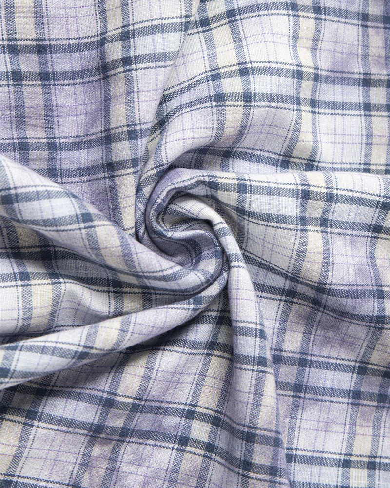 休閑格子短袖襯衫