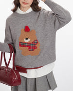 復古卡通小熊毛衣