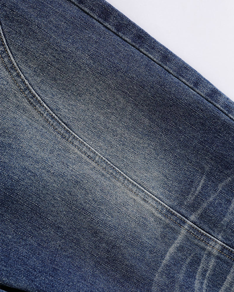 Vintage washed denim shorts