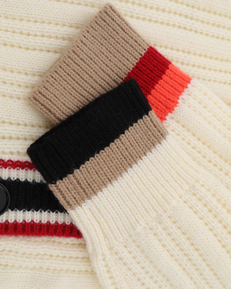 學院風v領針織外套