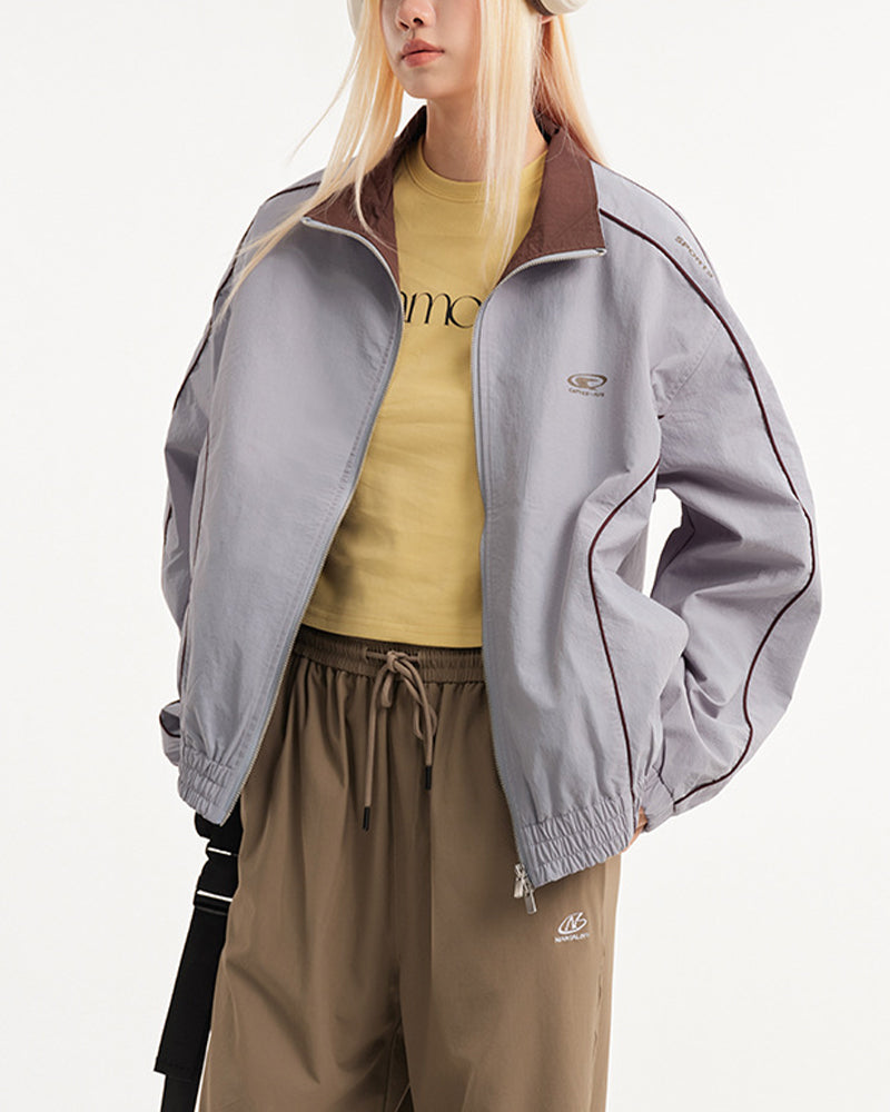 Stand collar couple jacket