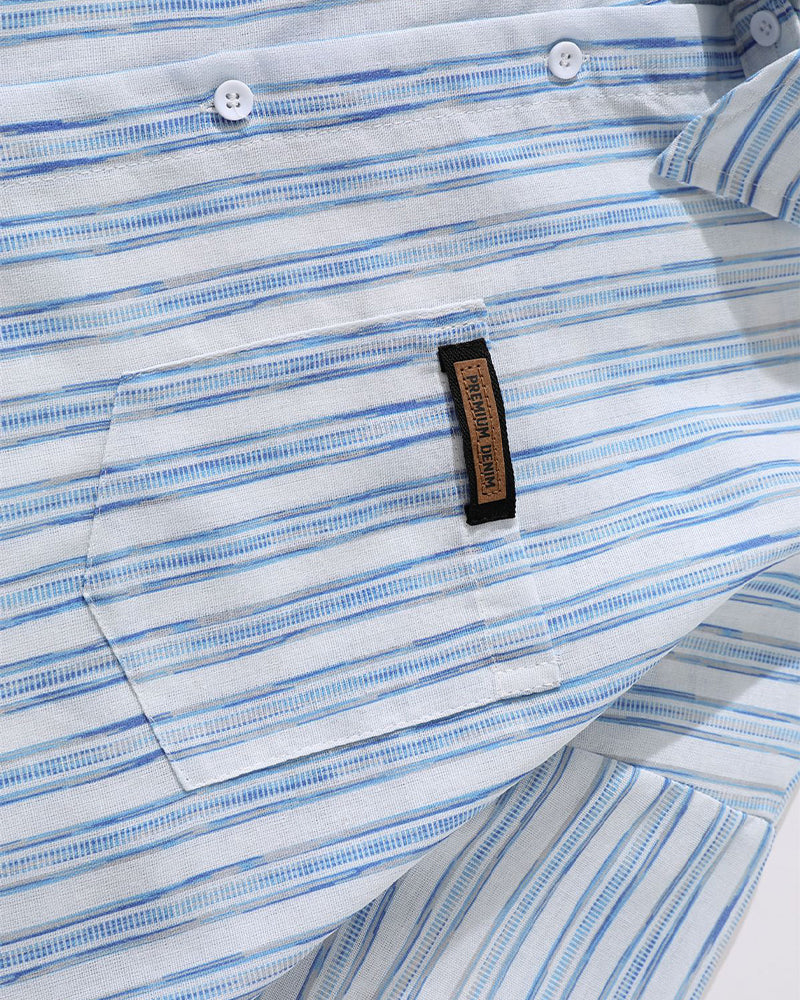 Striped Tie Short Sleeve Shirt