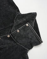 Distressed collar sweatshirt