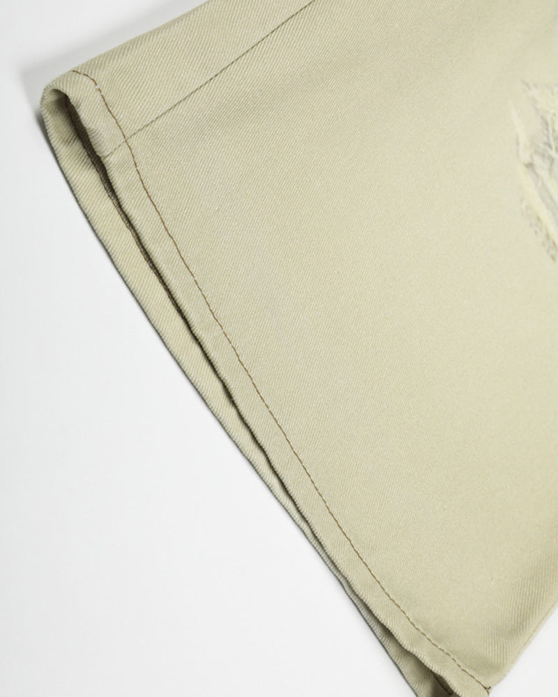 做舊水洗七分褲