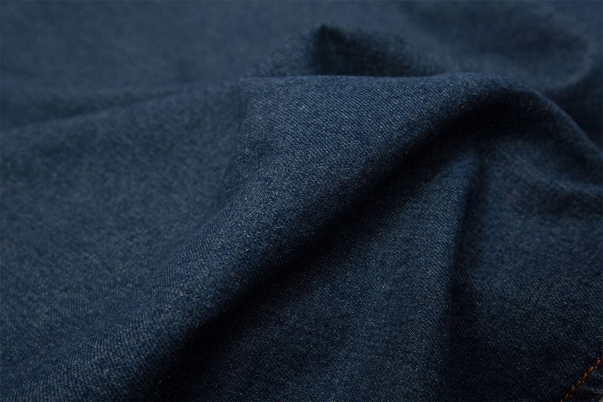 Spliced fake two piece denim shirt