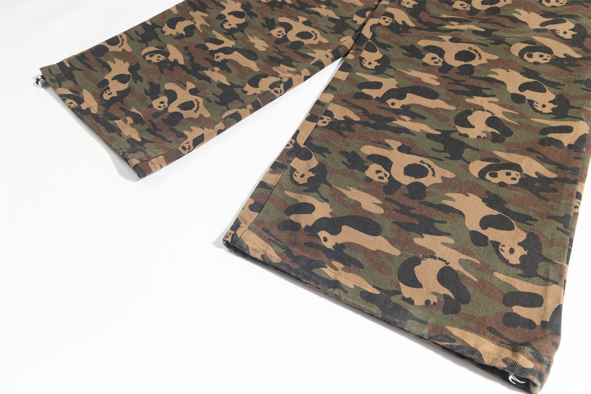 Vintage washed camouflage pants