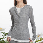 Preppy style fake two-piece top (women's style)