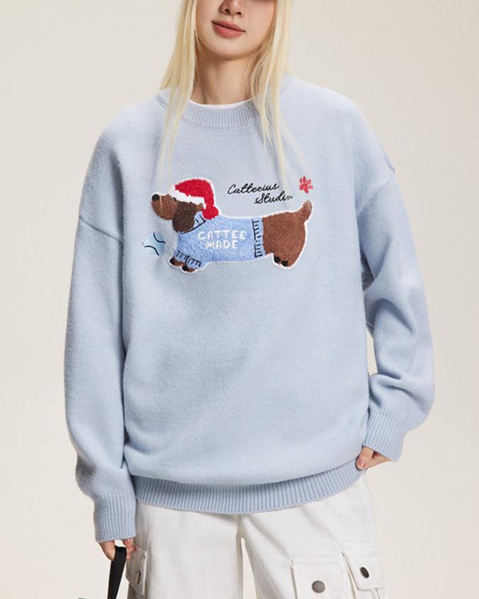 復古趣味刺綉毛衣