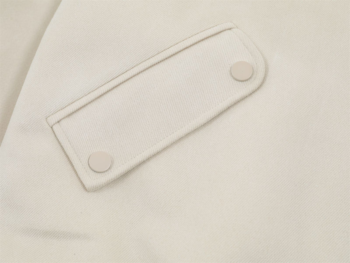 vintage badge stand collar jacket