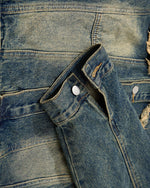 Washed Embroidered Casual Jacket