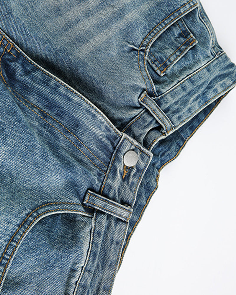 休閑刺綉牛仔褲