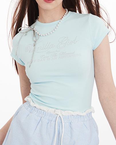 Slim-fit versatile printed short sleeves