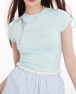 Slim-fit versatile printed short sleeves