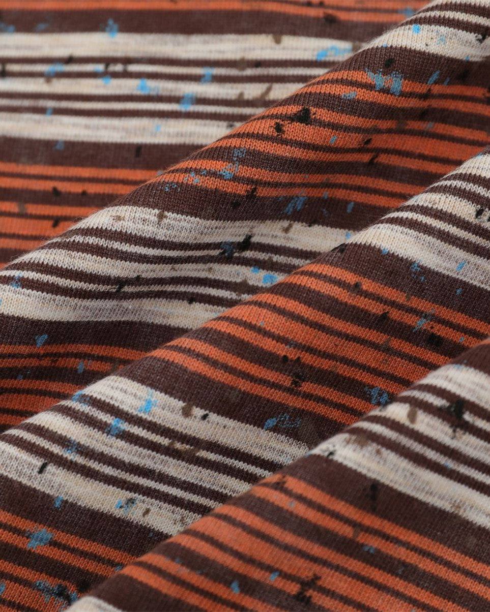 대조적인 줄무늬 짧은 소매