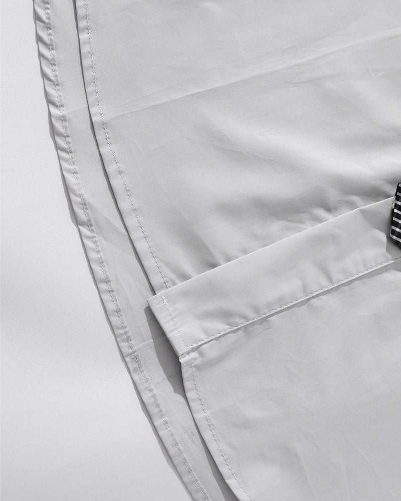 Retro patchwork short-sleeved shirt