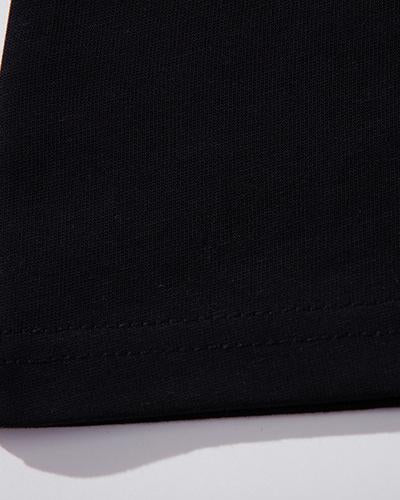 레트로 콘트라스트 프린트 반소매