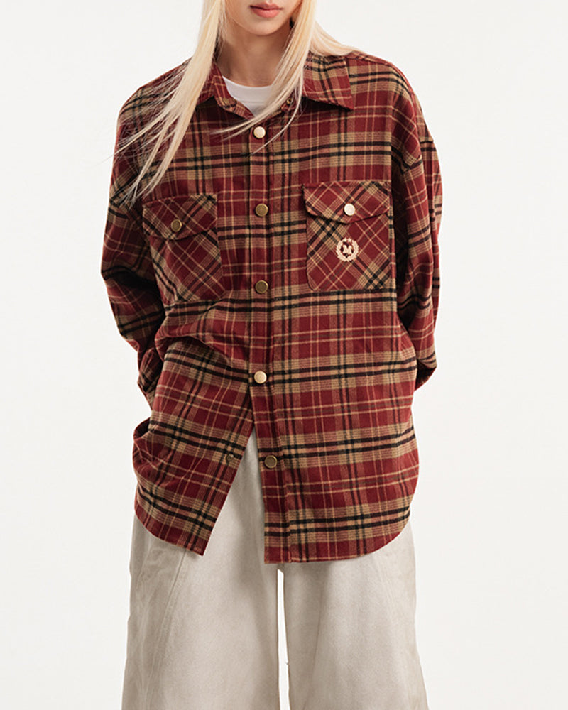 vintage plaid long sleeve shirt