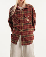 vintage plaid long sleeve shirt