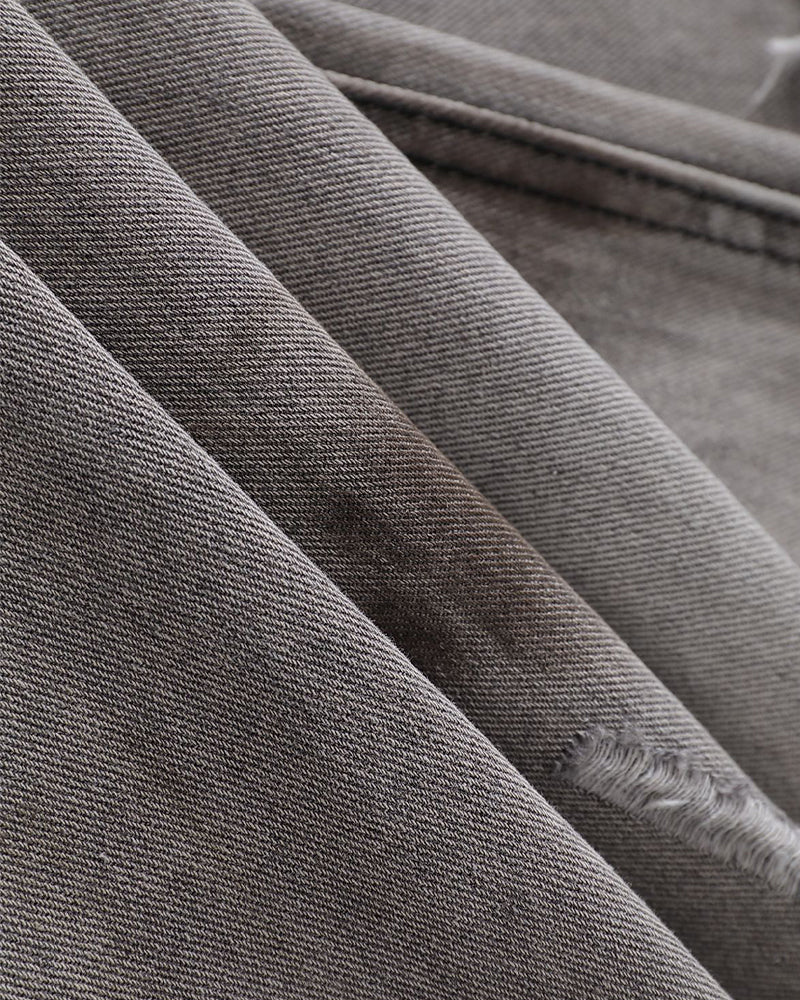 破洞水洗直筒牛仔褲