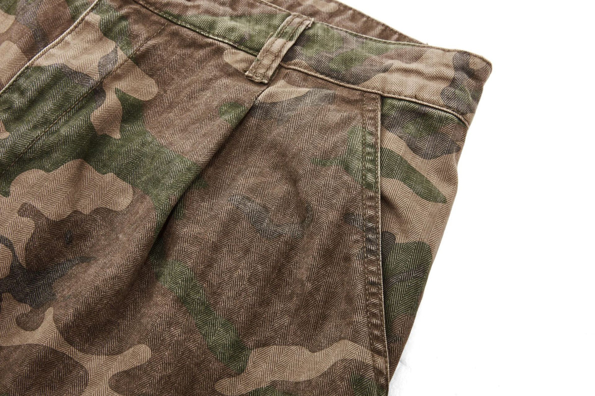 復古水洗做舊迷彩工裝褲