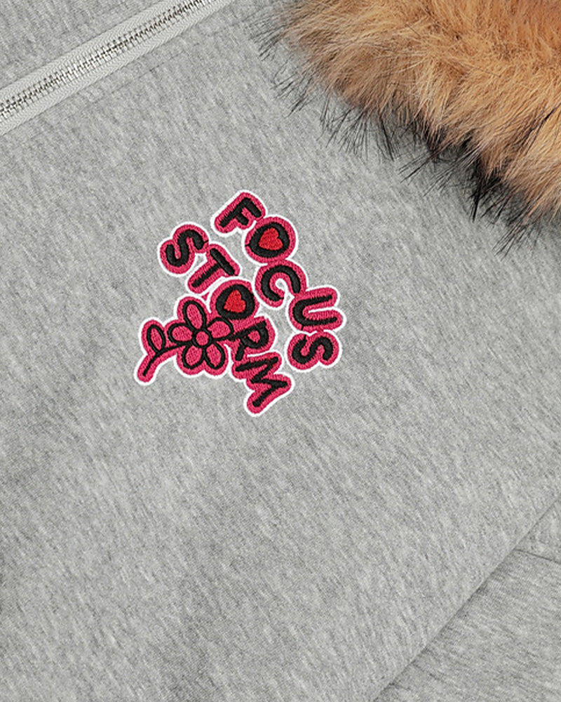 Vintage zipper embroidered jacket