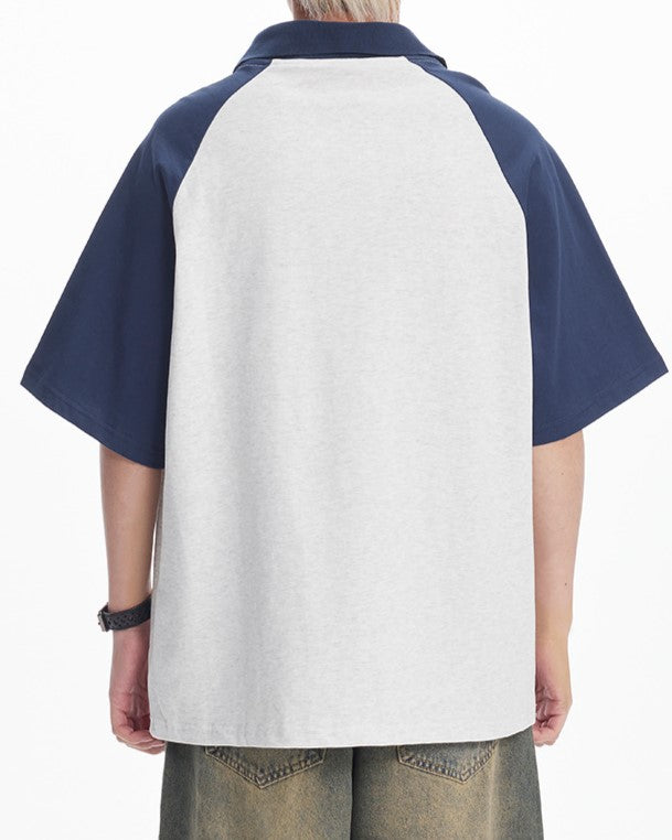 컬러블록 폴로 반팔