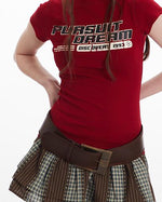 Lettering print crew neck short sleeves