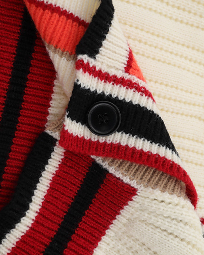 學院風v領針織外套