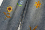 retro casual denim trousers
